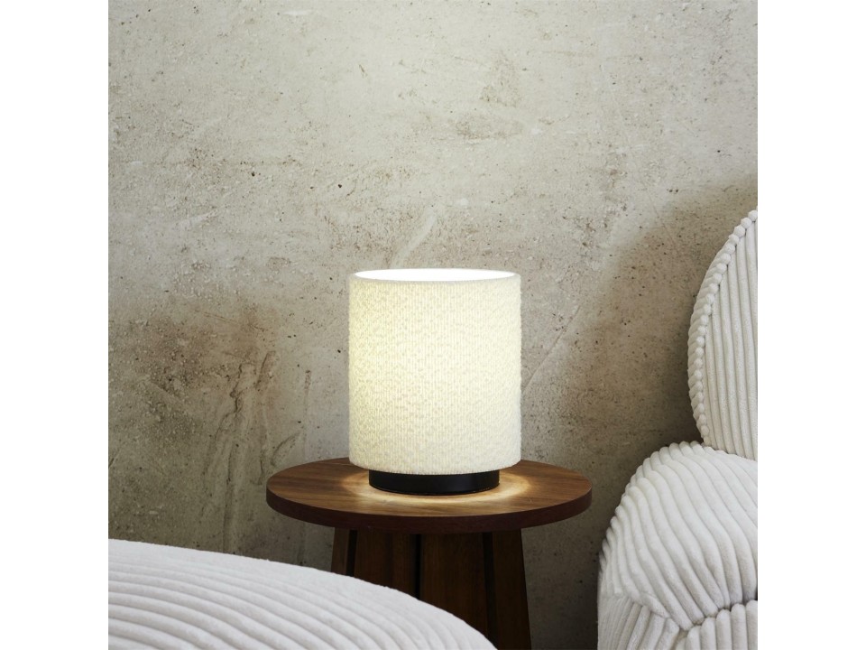 Lampa stołowa z kloszem boucle biała - Intesi